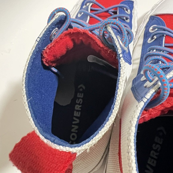 Converse UNT1TL3D Hi Top Canvas White/Rush Blue-University Red Mens Size 10 - Picture 7 of 9